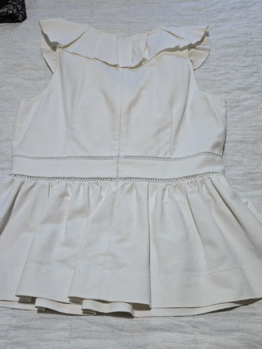 kate spade Cream Ruffle V-Neck Peplum Camisole